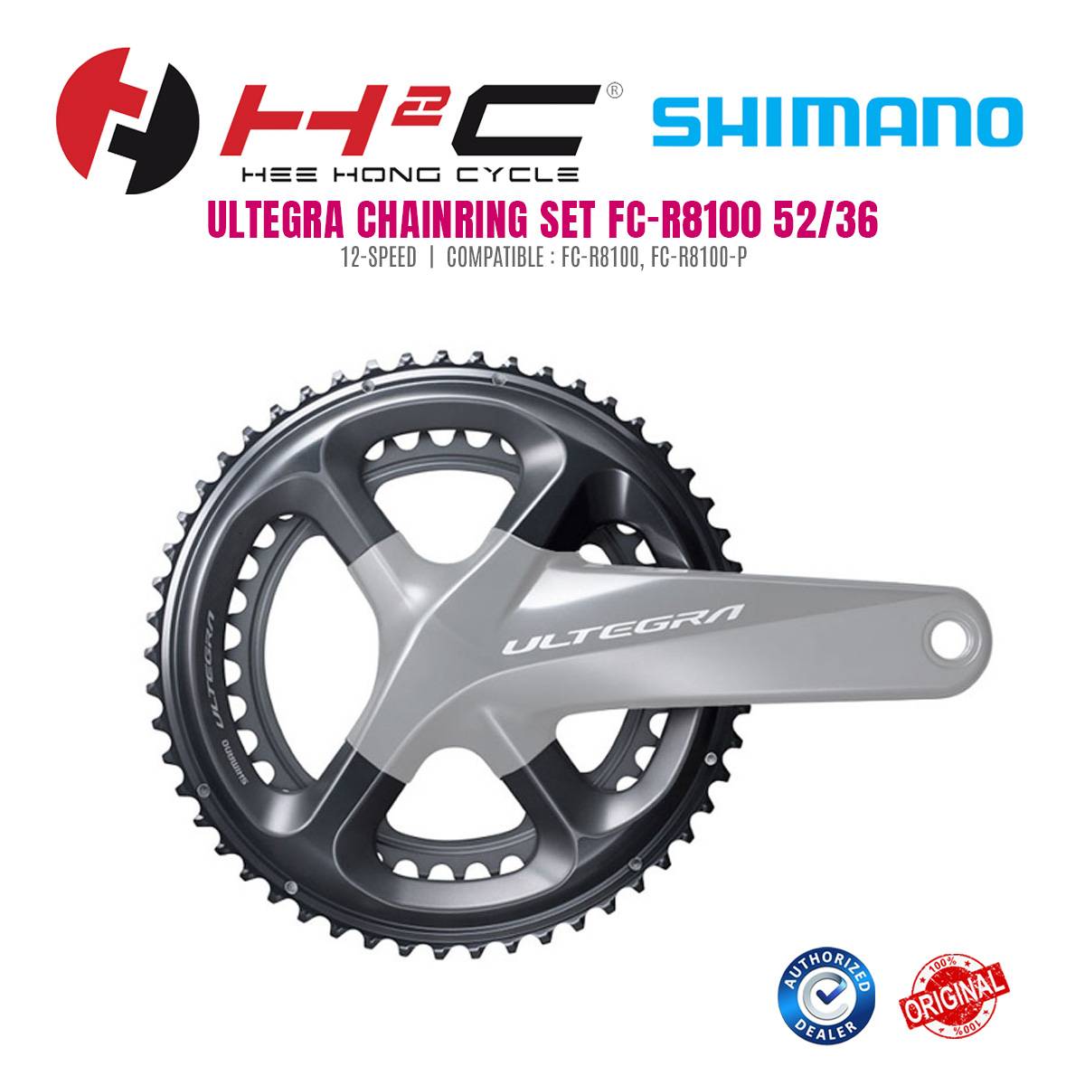 FC-R8100 （Shimano Ultegra Chainring 52/36T for FC-R8100/FC